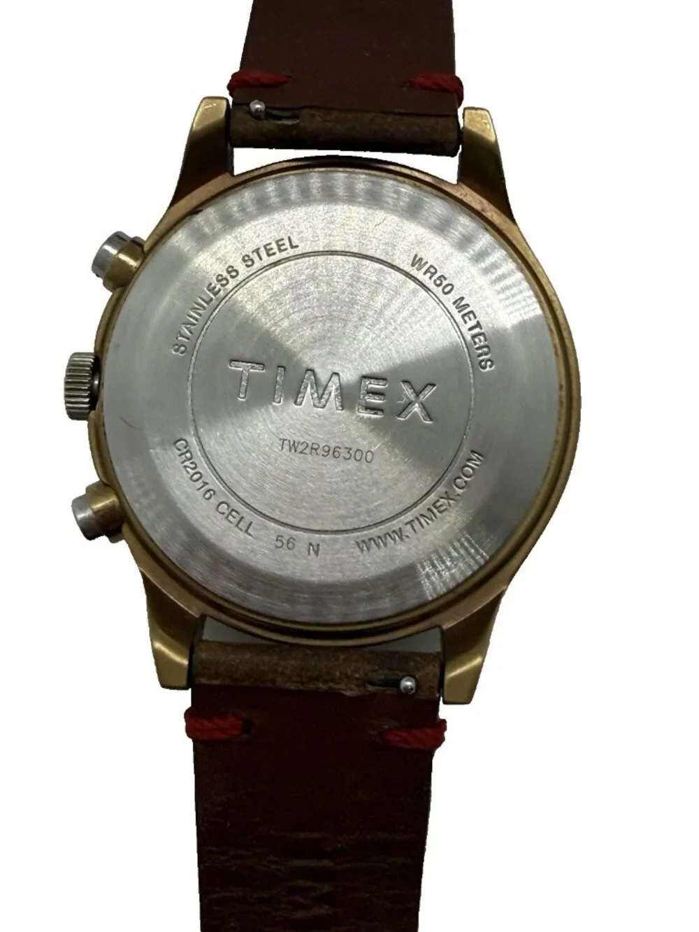 Timex MK1 Stainless Steel Chronograph Leather Strap Men's Watch TW2R96300 WR50M - Picture 2 of 8